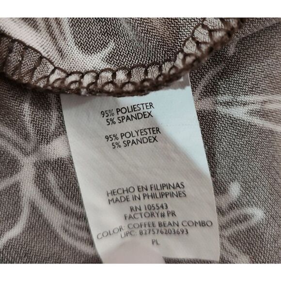 Daisy Fuentes Brown White Floral Sleeveless Ruffled Dress Size PL - Picture 5 of 8